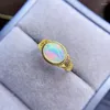 Anelli di cluster Kjjeaxcmy Fine Jewelry 925 Sterling in argento intarsio Naturale Opal Girl Noble Court Gold Gold Color Gem Support Test