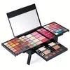 90 colors Piano Makeup Set - Includes Eyeshadow, Blush, Contouring, and Matching Brushes - Complete Makeup Kit with Mirror