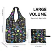 Shopping Bags Kawaii Printed Beakers Laboratory Technology Tote Portable Shoulder Shopper Science Chemistry Handbag