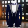 Męskie garnitury Blazer Sets for Men Blue Blue Luxury Velvet Jacket Tuxedo Man Full Social Modern Winter Homme Oufits 3pc