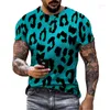 Męskie koszule T Creative Creative Fashion 3D HD Printing T-shirt osobowość Trend Loparda Retro HARAJUKU Street Hip-Hop Casual Top Shirt