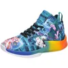 Nuove scarpe da basket High Top Basketball Design Cartoon Sneaker Youth Sports Allenatori di dimensioni 38-45 multicolore