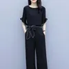 Women's Two Piece Pants High Waist Wide Leg Trouser Set For 2023 Summer Royal Sister Style Fashion Casual