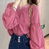 Chemisiers pour femmes 2023 à la mode Style coréen Vintage chemises élégant doux solide minimaliste chemise sauvage printemps montre de sport Q520