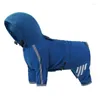 Vêtements pour chiens Imperméables pour animaux de compagnie ReflectiveStripe Chat Vêtements de pluie Chiot Vêtements à capuche Vestes imperméables Randonnée en plein air Rainsuit Dropship