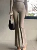 Women's Pants Korea Style Sexig Womengaga Elegant High midja Korean Flare Office Lady Slim Fashion Women Casual Trousers 868L