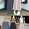 Skirts een lijn dames casual mode kleding streetwear allemaal match y2k esthetische harajuku hoge taille vrouwelijke vouwen roze ins rok