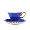 Tassen europäischer Stil Kaffeetassen Set 6 Keramik Becher Bone China Teetasse Büroanpassung 230818