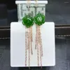 Bengelen oorbellen shilovem 18k rose goud natuurlijke jasper drop earring klassieke fijne sieraden vrouwen bruiloft cadeau groothandel myme101009agby