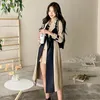 BA031 Dames Trench Coats Autumn Global Business Stylist Women Wind Breaker Body Print Jacket Losse riemjas vrouwelijke Casual Long Trenchs Coat