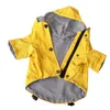 Собачья одежда очаровательные домашние животные Slicker Yellow Litsed внутри мягкой текстуры щенка с капюшоном дождь Poncho Pet куртка Rain Rapen