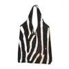 Sacolas de compras, animais selvagens tropicais zebra listras de couro mantimentos de textura