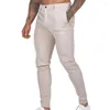 Pantalon homme coupe cintrée taille moyenne pantalon fin doux poches inclinées longueur cheville bouton fermeture à glissière affaires longue