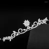 Clip per capelli Jade Angel Simple Crown Tiara Eleganti Accessori per matrimoni per matrimoni Zirconia Gioielli da sposa di lusso