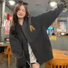 Frauenjacken Deeptown Vintage Bomber Jacke Frauen koreanische Mode Stickerei übergroße Harajuku Streetwear Herbst Winter Ästhetik