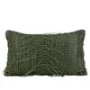 Taie d'oreiller moderne Simple Art Design tissé à la main gland daim tissu vert 45 taie d'oreiller tendance décoration de toute la maison