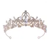 Hair Clips Ladies Fashion Metal Headdress Bridal Wedding Party Crown Girl Crystal Rhinestone Birthday Mitzvah Accessories Gift