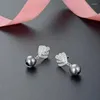 Orecchini per borchie autentiche 925 Sterling Silver Pearl Earring Fashion Fashion For Women Girl Wedding Party Gioielli regalo