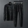 Men's Tracksuits Light Luxury Camouflage Flower Cutting Craft Tide Brand Sports Suit Autumn Loose Personality Matching Two-piece