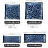 Plates Japanese And Korean Cuisine Blue Ceramic Embossal Square Plate Western Steak Tray Rectangular Sushi