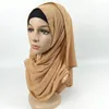 Vêtements Ethniques Femmes Musulmanes En Mousseline De Soie Plaine Écharpe Hijab Bandeau Châle Arabe Malaisie Turban Shayla Étoles Couleur Unie Chapeaux 180 75cm