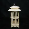 Figurine decorative Vecchia Cina asiatica intagliata a mano Cudola adorabile forma da cricket Cage Statue Desk Ornaments Collezione regalo Altezza 10 cm