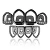 Hiphop tandheelkundige tanden grillz glanzend zirkoongen prothese Fangs mannen vrouwen uitgehold gouden grills tanden set mode sieraden goud zilver zwart 4 top bodem vampier grills 1741