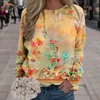 Damen Hoodies 3D bedruckte Crewneck Sweatshirt Hoodless Sweatershirt Casual Landscape Vintage Trend Y2K Herbst Spring Sudadera Mujer