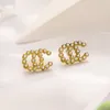 20 Style Mixte Designer Boucle D'oreille Marque De Luxe Lettre Stud Boucle D'oreille Bijoux Femmes Cristal Strass Cadeau De Fête De Mariage