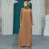 Roupas étnicas Vestido de manga longa muçulmana estilo Rhinestone Casual Loose Painéis Dubai Robô Elegante Médio Oriente Árabe