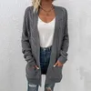 Cardigan da donna cardigan a maniche lunghe cavi a mano a maglia aperta con maglione anteriore abbottona giacche sciolte