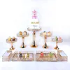 Bakeware Tools 3-11st Crystal Cake Stand Set Metal Mirror Cupcake Decorations Dessert Pedestal Wedding Party Display Magasin