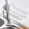 Armazenamento de cozinha Rack de torneira de aço inoxidável para prateleira de esponja de pano de pano de piscina piscina de piscina de piscina