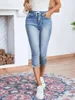 Jeans femminile 2023 estate ad alta elasticità ad alta elasticità strappata a vite