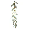 Dekorativa blommor DIY Party Supplies Home Decoration Silk Leaves Vine Wreath Wall Hanging Garland Artificial Sunflower Rattan