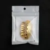 Hiphop -hängslen tandläkare grillz konkava och konvex gitterstruktur guldgrillar tänder set mode smycken hög kvalitet sex 6 topp botten tandgrillar 1764