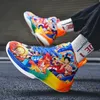 Design cartone animato Scarpe da basket da basket da basket Sneaker High Top Allenatori di sport casual per bambini Colore gradiente