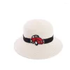 Berets Europe America Car Cormeration Дети солнечные шляпы весна лето бренд бренд Kid Beach Wide Brim Strape Sat для мальчика 4-8 лет