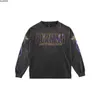 581J herrhuvtröjor Sweatshirts Saint 23SS EvilSpirit Evil Spirit Lightning Print High Street Wash Old Graffiti Bottom Shirt