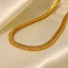 Kedjor minar hip hop chunky vridna rephalsband för kvinnor man unisex 18k guld pvd pläterad rostfritt stål non tarnish choker