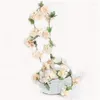 Dekorativa blommor 3st 2,3 m Artificial Cherry Blossom Vine Wedding Garland Ivy Decoration Fake Silk for Arch Home Decor