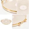 Plates Plastic Serving Trays Luxury Decorative Tea Cup Snack Dessert Round Platter Acrylic