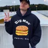 CPFM Mickey Ds McDicks Maccas Big Mac Puff Print Pullovers Hoodie Men's Hoodies Sweatshirt Crew Neck Sweatshirt Man Plus Size Vintage Sweater Thick Cotton Sweaters
