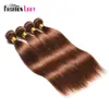 Chocolate Brown Human Hair Bundles 4# Brazilian Hair Weave Bundles Straight Bundles Non-remy Human Hair Extension