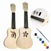 Guitar 21 Inch Simple and Fun Diy Ukulele Diy Kit Tool Hawaii Guitar Handwork Support Painting Children's Toy Assembly for Amateur