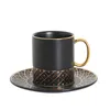 Mugs 200ml Coffee Set Light Luxury Gold Painting Cup and Saucer For Tea Time Creative Design Nordic Style 230818