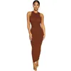 Basic Casual Dresses CNYISHE Ribbed Knitted Autumn Black Maxi Dress Women Sexy Party Bodycon Long Dress Round Neck Tight Dresses Robes Sundress 230815