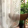 Vorhang Amerikaner Stil Blatt gesticktes Fensterbildschirm moderne transparente und nicht vorhängemodische Farbgaze Amaz