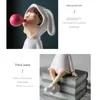 Decorative Objects Figurines Modern Lovely Girl Blowing Bubbles Resin Handicraft Statue Living Room Porch Study Office Desktop Decoration Birthday Gift 230818