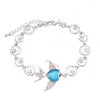 Lien Bracelets BN-00011 Mignon Opale Poisson Bracelet Pour Femmes Accessoires Designer De Luxe Argent Plaqué Bijoux Fête Des Mères Cadeau Maman